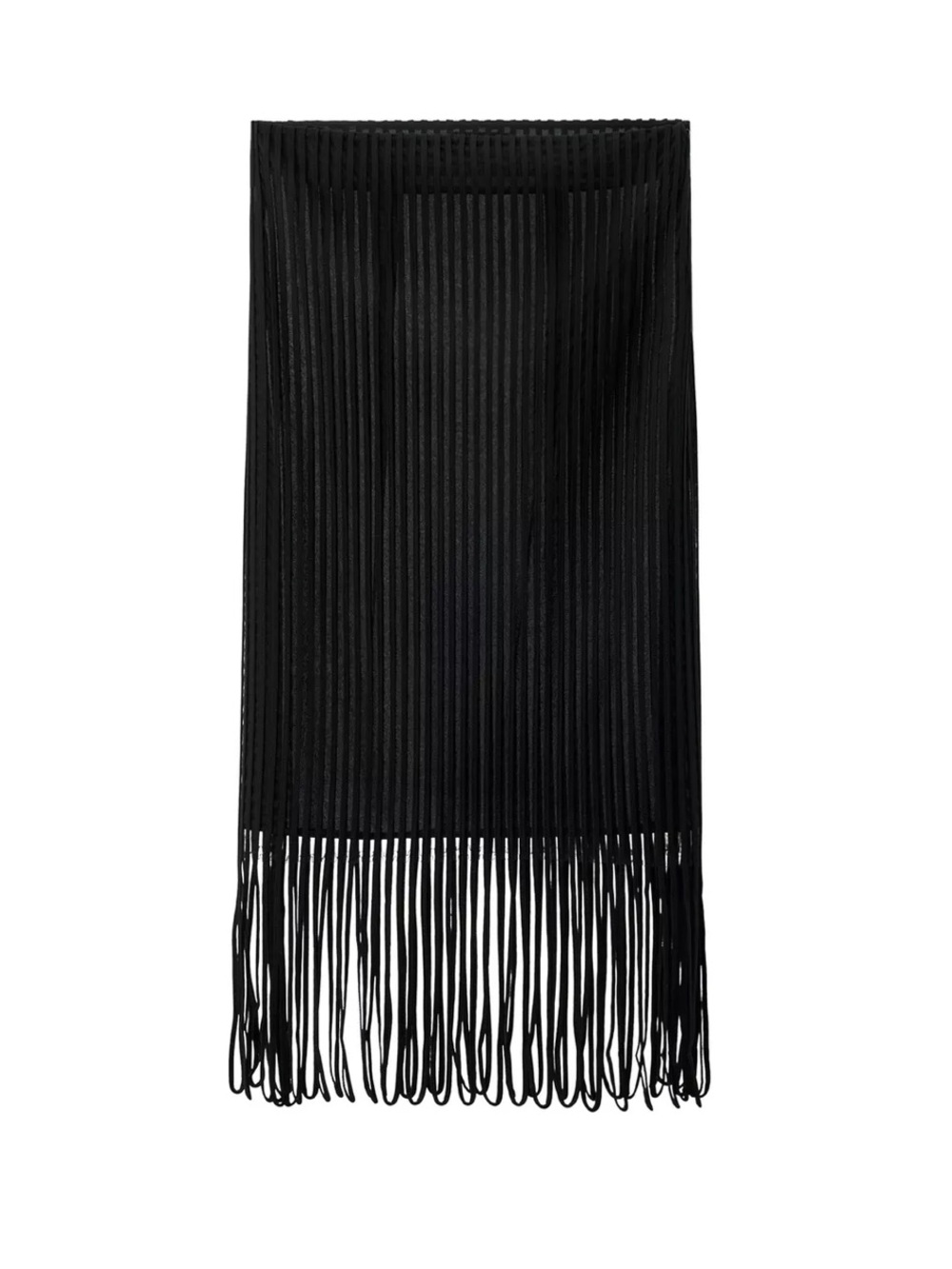 Zara NWT fringed striped effect midi skirt